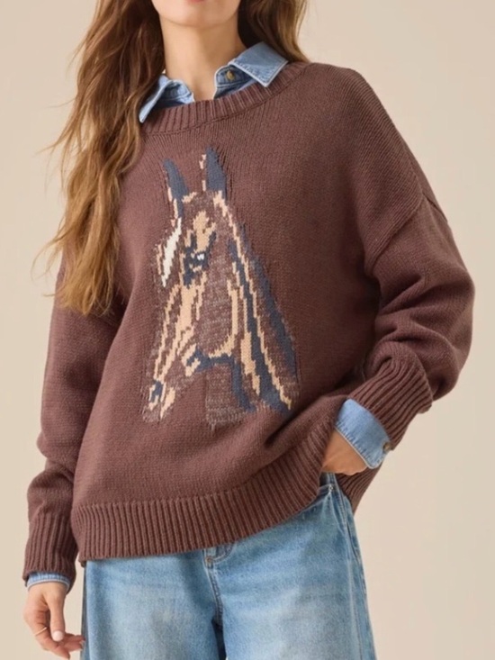 Altar'd State Sweaters - Altar'd State Dakota Cotton Blend Horse
Sweater